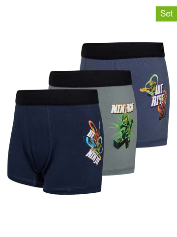 LEGO 3-delige set: boxershorts donkerblauw/grijs