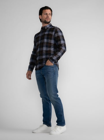 Petrol Industries Hemd - Regular fit - in Dunkelblau/ Braun/ Hellblau