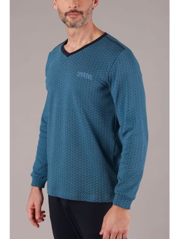 maryplaid Pyjama in Dunkelblau/ Blau