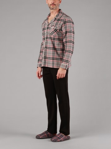 maryplaid Pyjama in Grau/ Schwarz