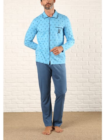 maryplaid Pyjama lichtblauw/blauw