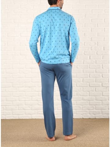 maryplaid Pyjama lichtblauw/blauw