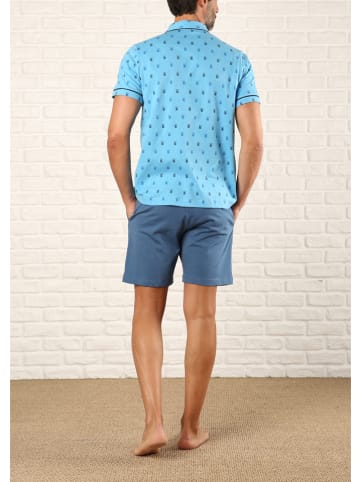 maryplaid Pyjama in Hellblau/ Blau