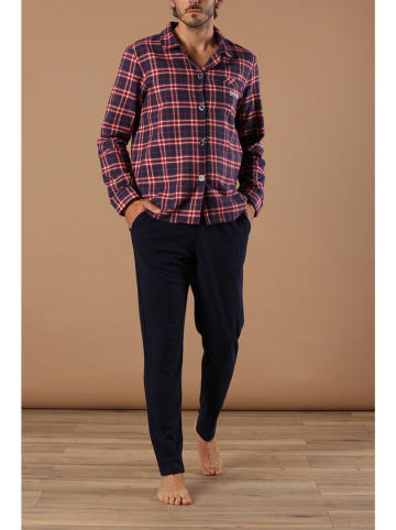 maryplaid Pyjama in Dunkelblau/ Rot