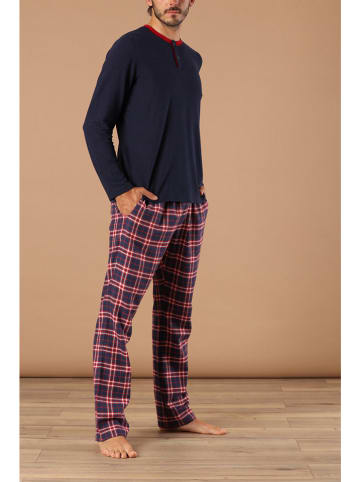 maryplaid Pyjama in Dunkelblau/ Rot