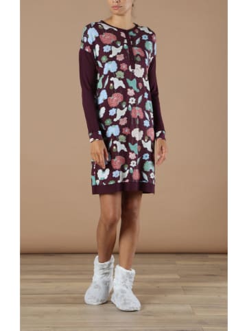 maryplaid Koszula nocna w kolorze bordowym ze wzorem