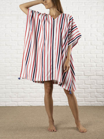 maryplaid Badeponcho in Rot/ Dunkelblau