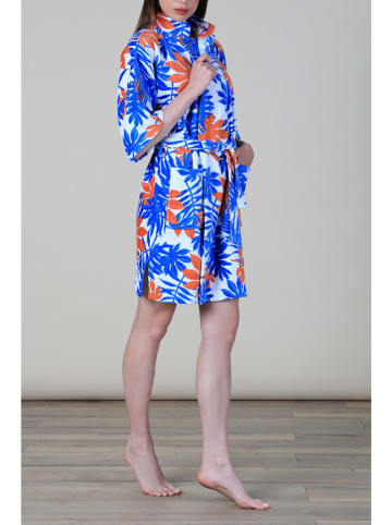 maryplaid Bademantel in Blau/ Orange