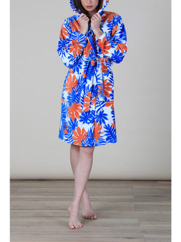 maryplaid Bademantel in Blau/ Orange