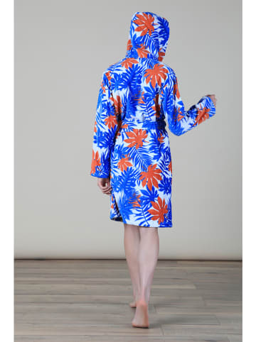 maryplaid Szlafrok w kolorze niebiesko-pomarańczowym