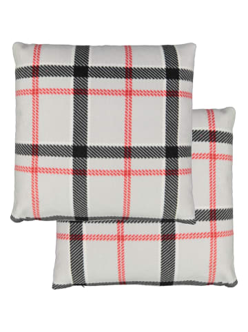 maryplaid Kussen wit/rood/zwart