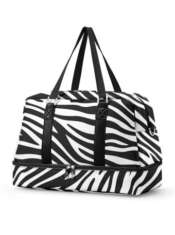 Puccini Reisetasche "Philadelphia" in Weiß/ Schwarz - (B)49 x (H)33 x (T)24 cm