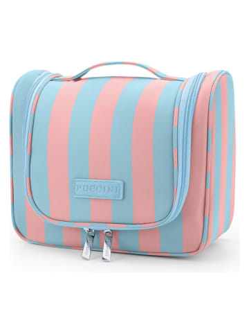 Puccini Kosmetiktasche "Infinity" in Rosa/ Hellblau - (B)24 x (H)10 x (T)14 cm