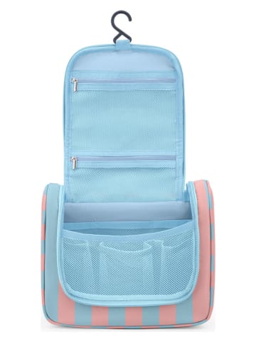 Puccini Kosmetiktasche "Infinity" in Rosa/ Hellblau - (B)24 x (H)10 x (T)14 cm