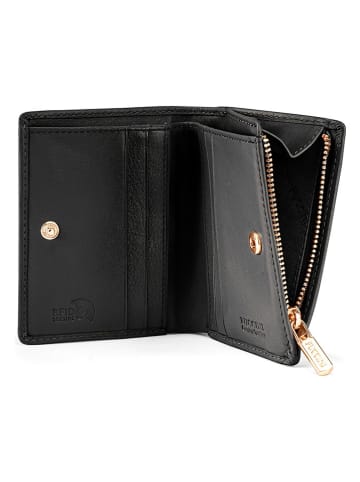 Puccini Leder-Geldbörse "Zen" in Schwarz - (B)8,5 x (H)11,5 x (T)2 cm
