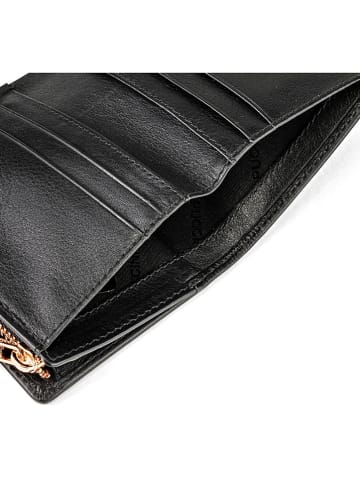 Puccini Leder-Geldbörse "Zen" in Schwarz - (B)8,5 x (H)11,5 x (T)2 cm