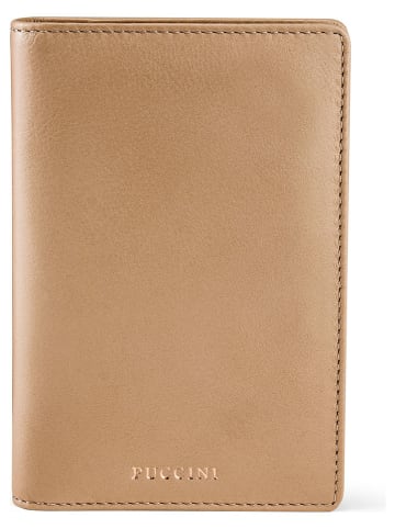 Puccini Etui "Zen" w kolorze beżowym na dokumenty podróżne - 10 x 14 x 1 cm