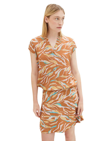 Tom Tailor Bluse in Camel/ Creme