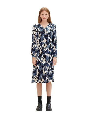 Tom Tailor Kleid in Blau/ Beige