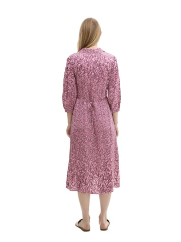 Tom Tailor Hemdkleid in Pink/ Weiß