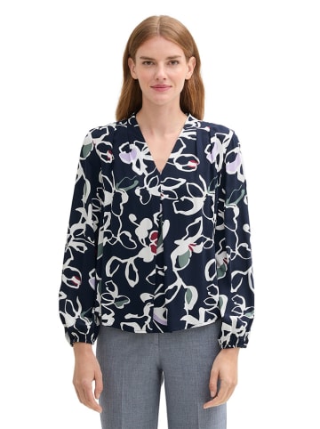 Tom Tailor Bluzka w kolorze granatowo-białym