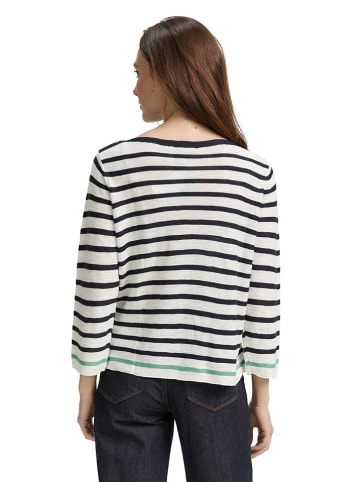 Tom Tailor Bluse in Creme/ Dunkelblau