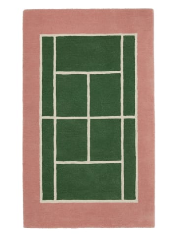 OYOY mini Dywan "Tennis" w kolorze zielono-jasnoróżowym - 150 x 88 cm