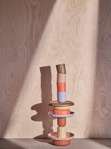 OYOY mini 2-delige set: leerdrinkbekers "Pullo" bruin/beige - vanaf 12 maanden