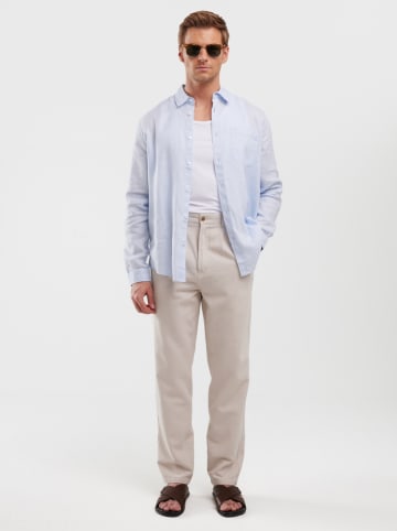 BIG STAR Lniana koszula - Regular fit - w kolorze błękitnym