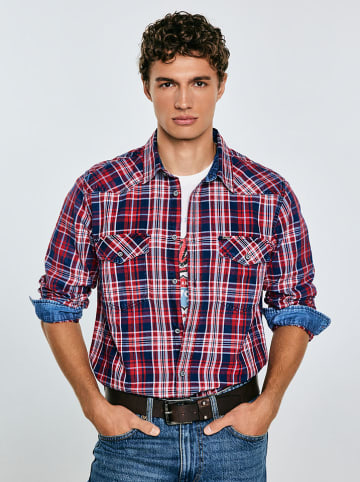 BIG STAR Hemd "Retinezi" - Regular fit - in Rot/ Dunkelblau