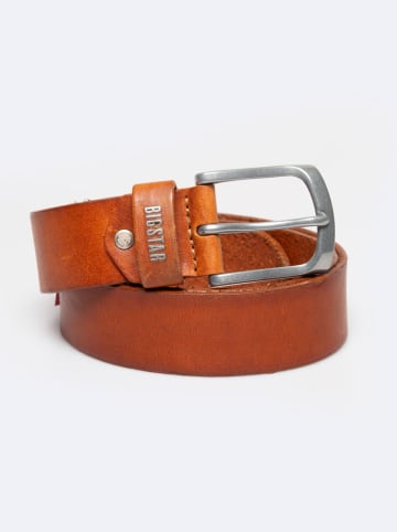 BIG STAR Skórzany pasek w kolorze jasnobrązowym