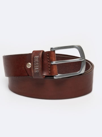 BIG STAR Skórzany pasek w kolorze brązowym