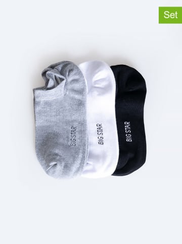 BIG STAR 3er-Set: Socken in Weiß/ Dunkelblau/ Hellgrau