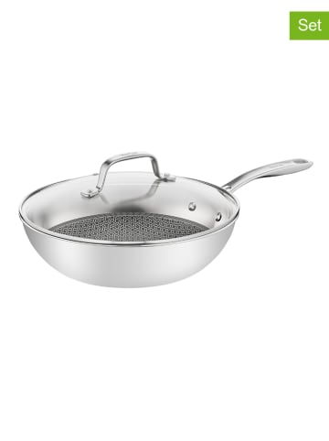 Tefal 2tlg. Set: Edelstahl-Wokpfanne "Eternal Mesh" - Ø 28 cm