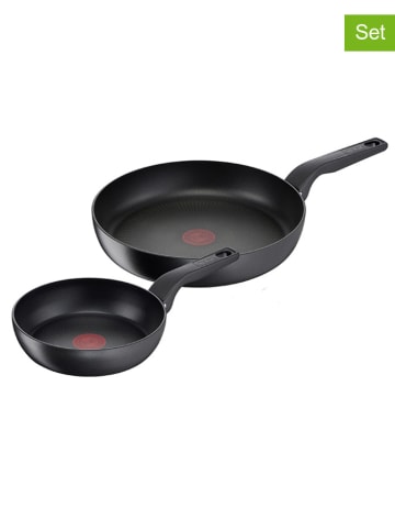 Tefal 2-delige set: braadpannen "Hard Titanium Pro" zwart