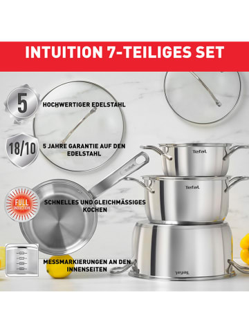 Tefal 7tlg. Set: Edelstahl-Kochgeschirr "Intuition"