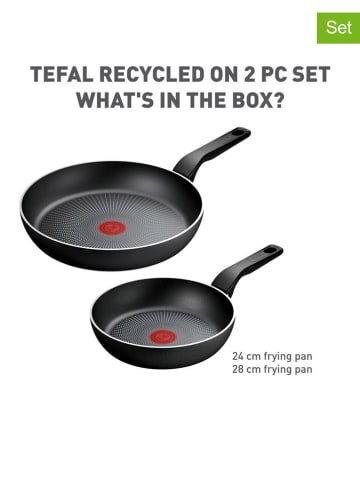 Tefal 2-delige set: braadpannen "Recycled on" zwart