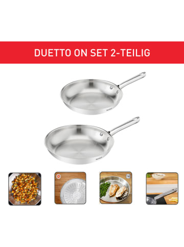 Tefal 2er-Set: Pfannen "Duetto" in Silber