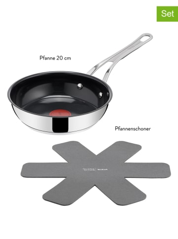 Jamie Oliver 2tlg. Set: Pfanne und Pfannenschoner "Jo Classic" in Silber/ Schwarz - Ø 20 cm