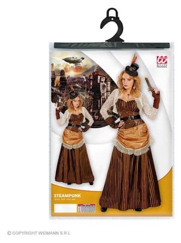 Carnival Party 3tlg. Kostüm "Steampunk" in Hellbraun/ Creme