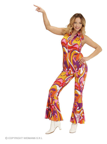 Carnival Party Kostümoverall "70er Jahre" in Orange/ Pink