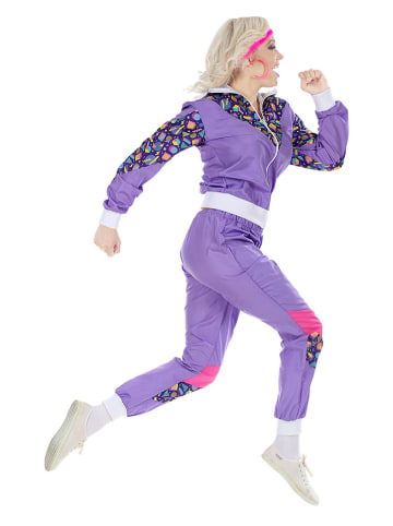 Carnival Party 2tlg. Kostüm "80er Jahre Trainingsanzug" in Lila