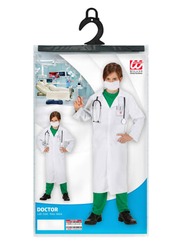 Carnival Party 2tlg. Kostüm "Doctor" (lab coat, face mask) in Weiß
