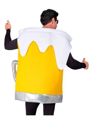 Carnival Party Kostüm "Bierkrug" in Gelb/ Silber/ Weiß