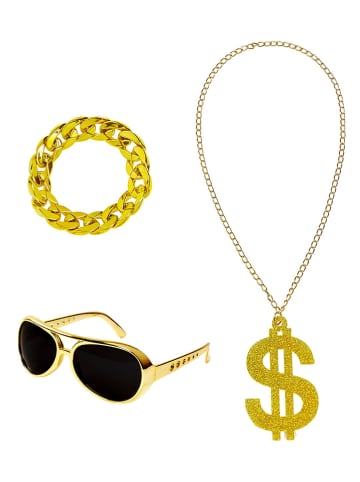 Carnival Party 3tlg. Accessories-Set "Zuhälter" in Gold