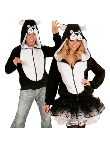 Carnival Party Kostümfleecejacke "Katze" in Weiß/ Schwarz