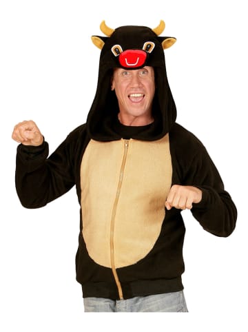 Carnival Party Kostümfleecejacke "Steir" in Schwarz/ Beige