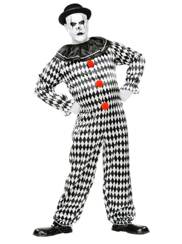 Carnival Party Kostümoverall "CIRCUS CLOWN" in Schwarz/ Weiß