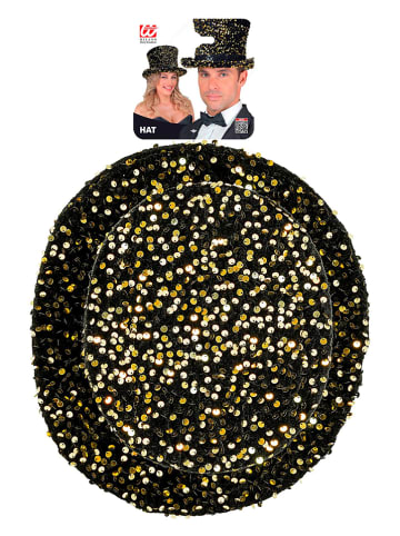 Carnival Party Cilinderhoed zwart/goudkleurig
