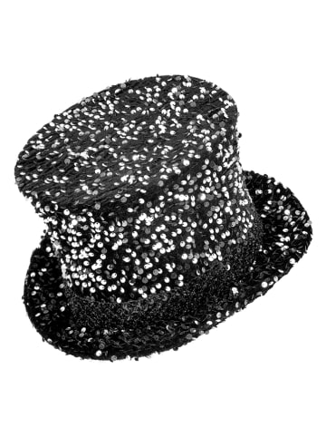 Carnival Party Zylinder in Schwarz/ Silber